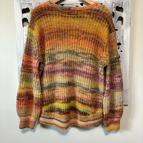 Lou & Grey + Loft Spiced Multicolor Striped V Neck Knit Sweater - Picture 8 of 8